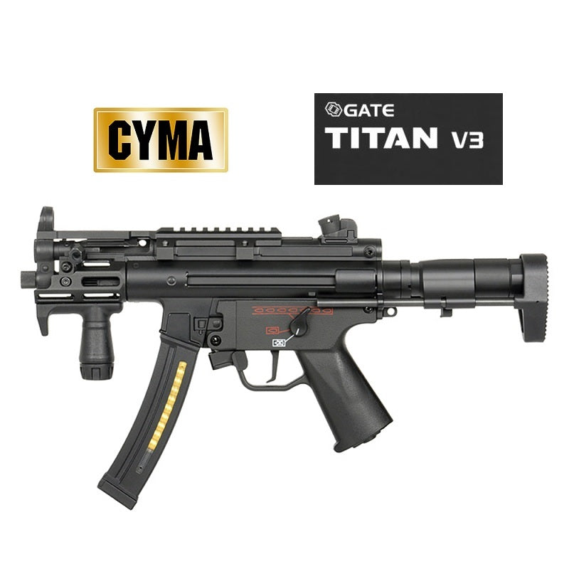 Fucile Elettrico MP5 PDW Cyma Platinum, Upgrade con Titan – Softair and Game