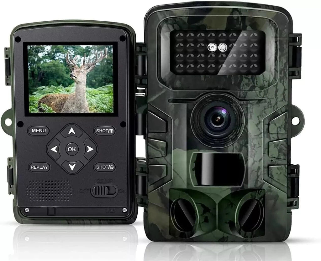Foyu Trail Cameras Fototrappola Infrarossi, Telecamera Caccia Impermeabile 16MP Full Hd