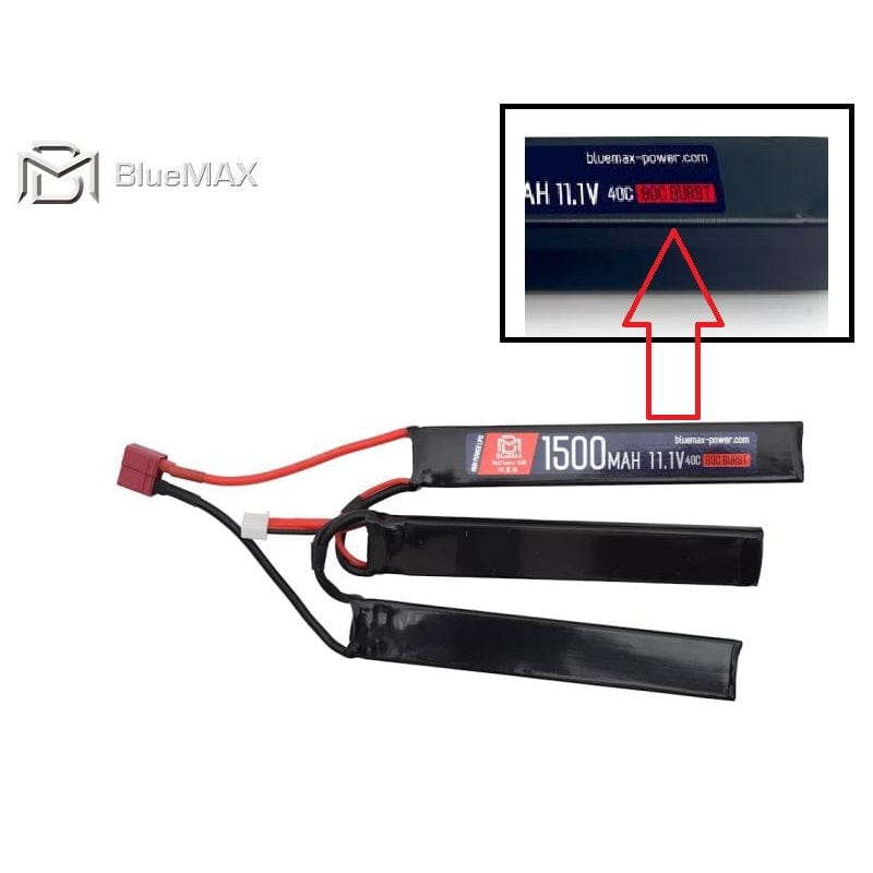 BlueMax Batteria Batteria Lipo 11.1V x 1500Mah 40C Tripla connettore Deans - Bluemax Power