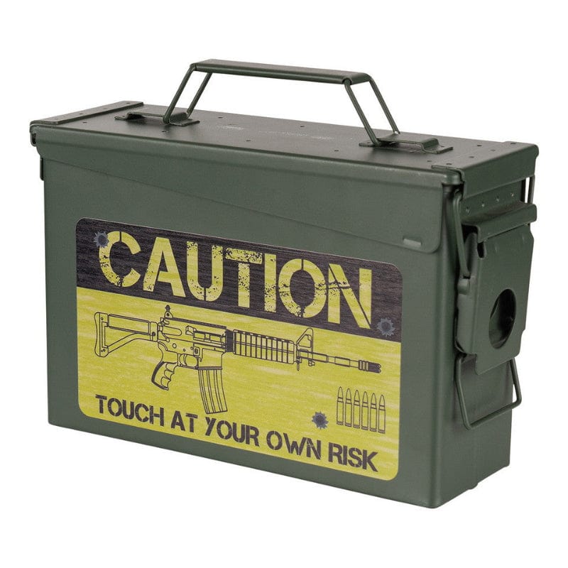 FOSCO Cassetta porta munizioni Caution Risk Box Porta Munizioni Cal.30mm con stampa