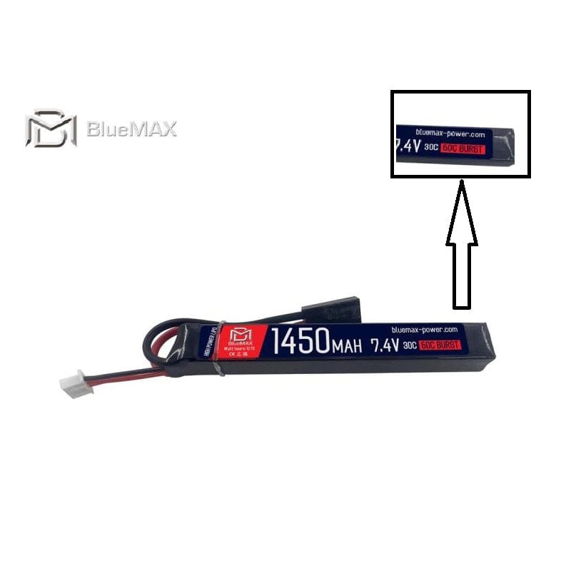 BlueMax Batteria Batteria Lipo 7.4V x 1450Mah Stick - Bluemax Power