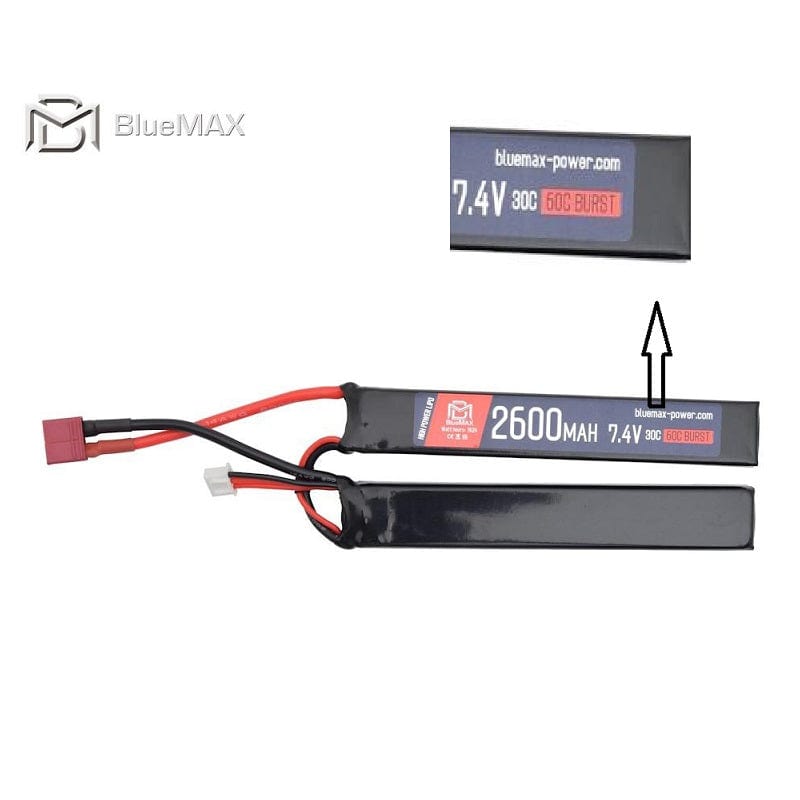 BlueMax Batteria Batteria Lipo 7.4V x 2600Mah Attacco Deans - Bluemax Power
