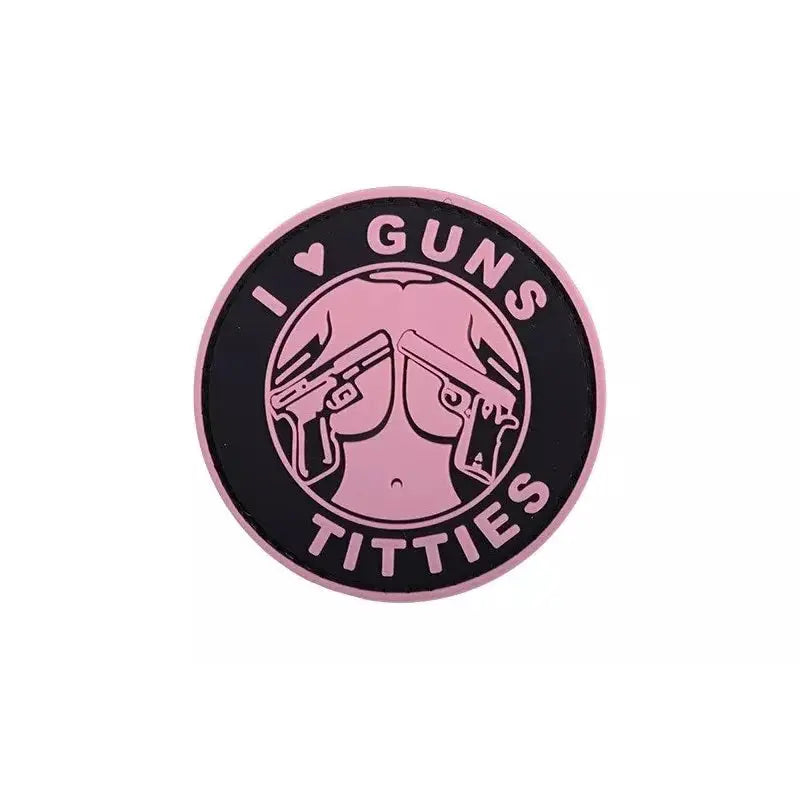 Patch 3D PVC I Love Guns Titties - Rosa 101 Inc