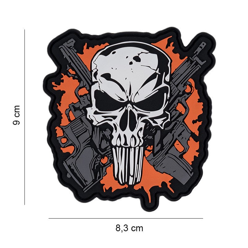 101 Inc Patch Patch Pvc 3D Teschio con Pistole Incrociate