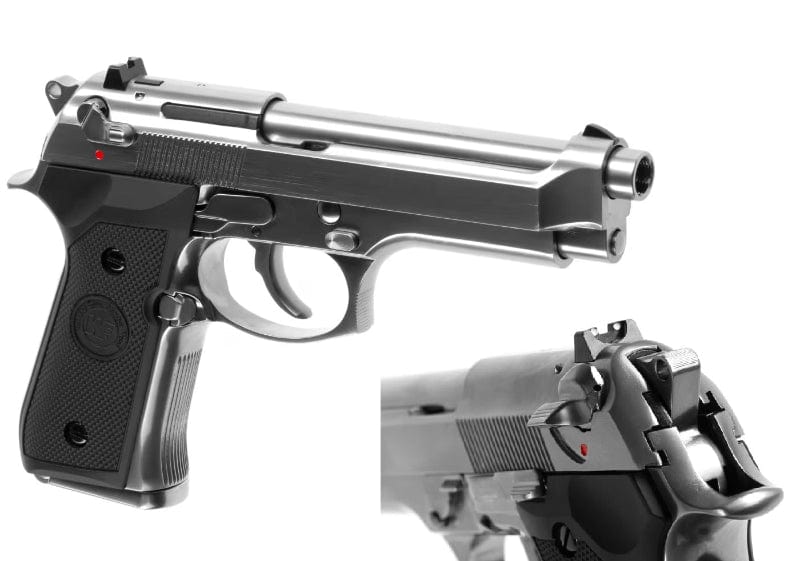 WE Airsoft Pistola a Gas M9 Silver Full Metal Gas Blowback V2 - WE