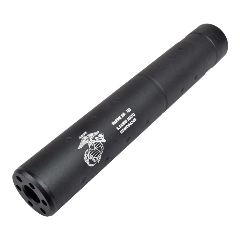CYMA Silenziatore Silenziatore in Alluminio per Fucili Softair logo Marine da 196mm x 30mm