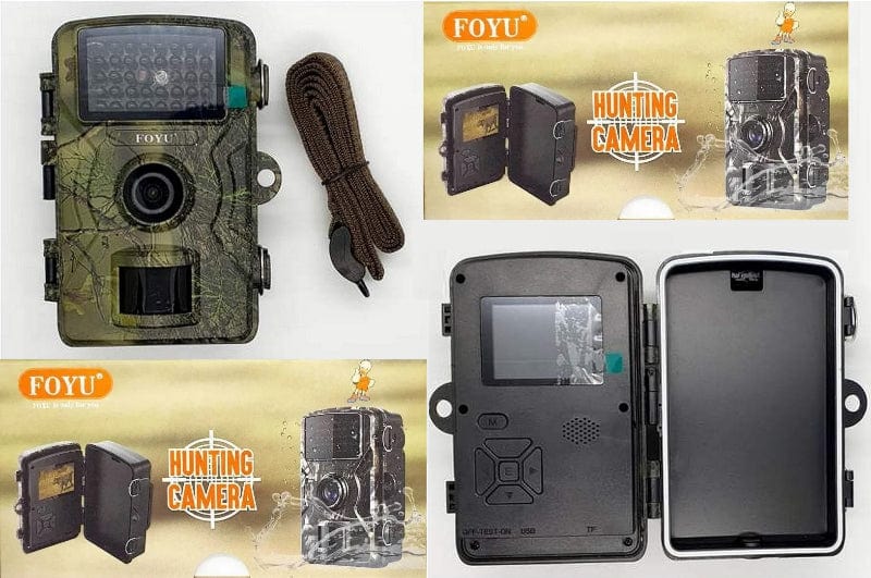 Foyu Trail Cameras Fototrappola Infrarossi, Telecamera Caccia Impermeabile 16MP Full Hd