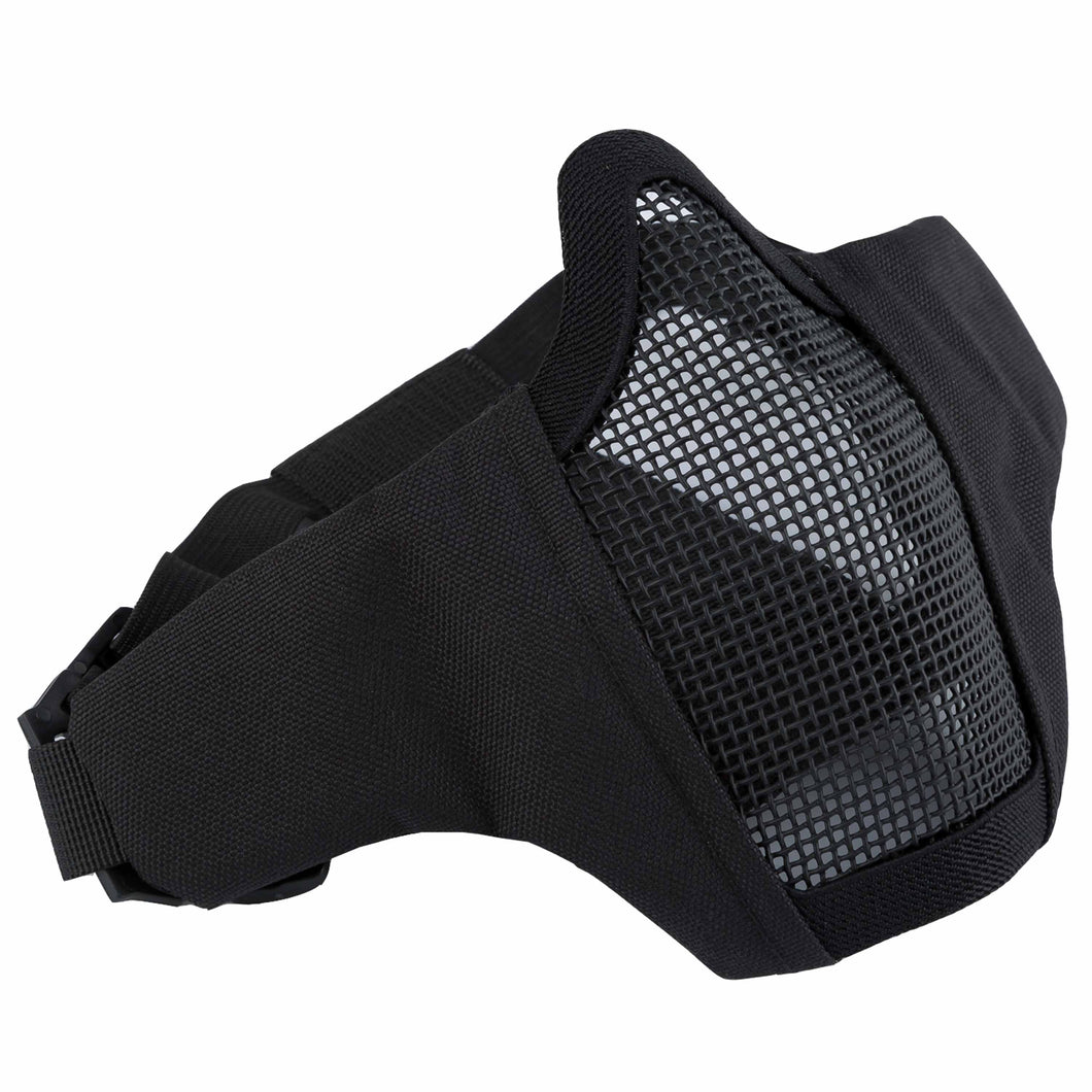 Maschera protezione facciale con rete e imbottitura laterale BLACK INVADER GEAR