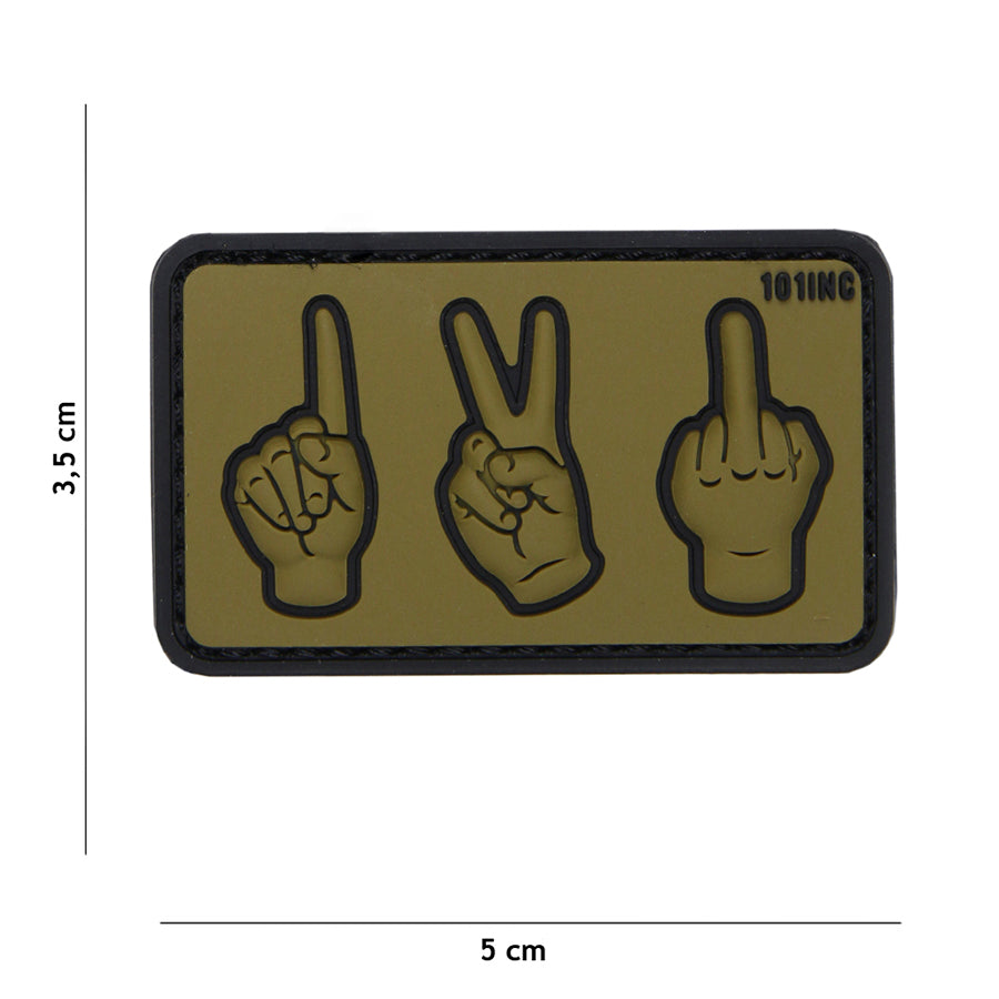 Patch 3D PVC one, two, fuck you 101 Inc